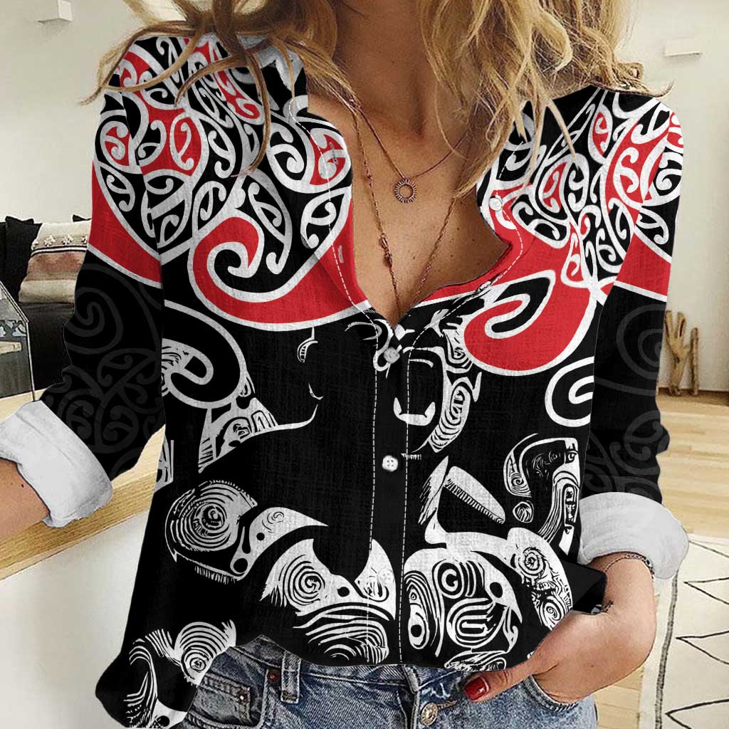 Aotearoa Toitu Te Tiriti Women Casual Shirt New Zealand Stand Together Stand Stronger - Vibe Hoodie Shop