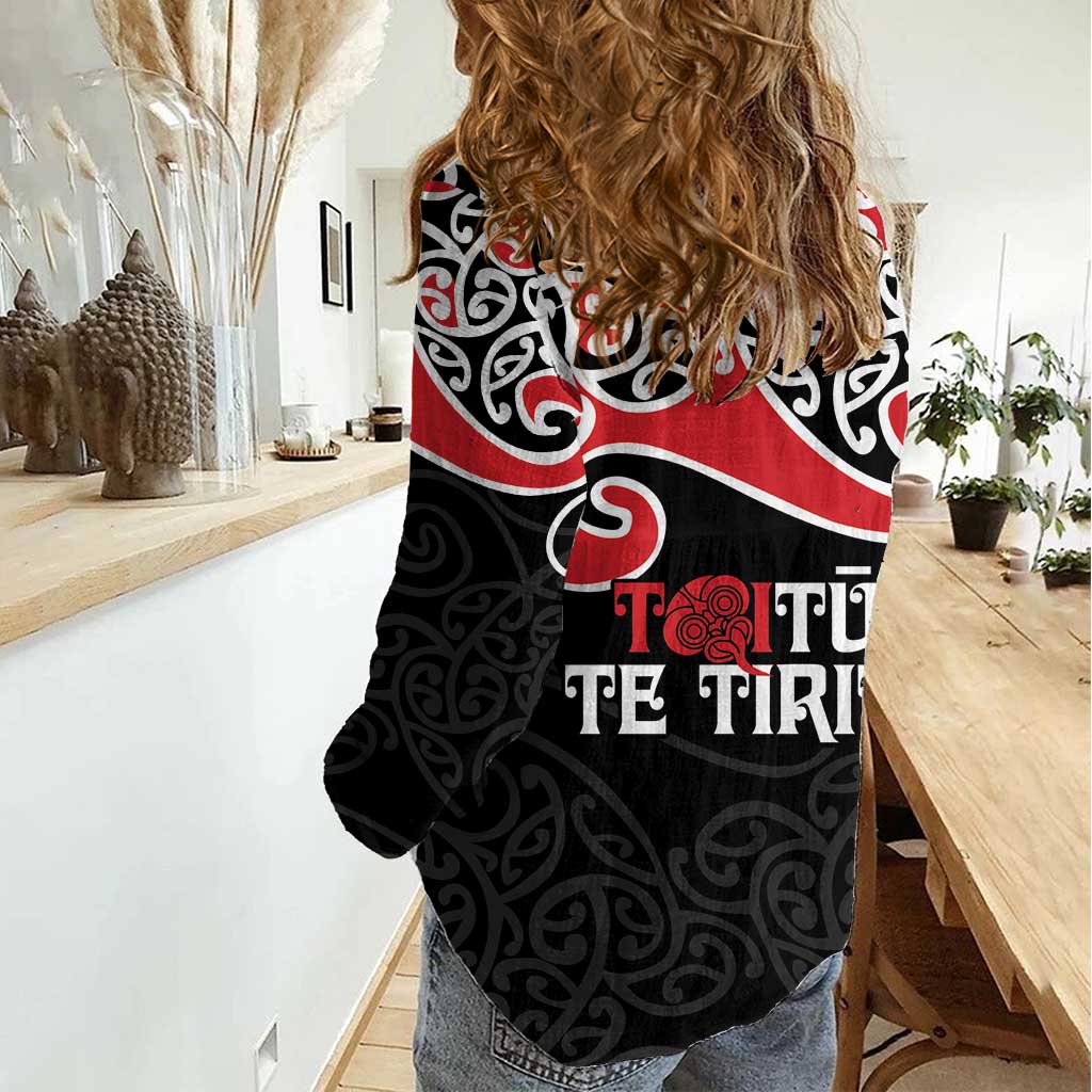 Aotearoa Toitu Te Tiriti Women Casual Shirt New Zealand Stand Together Stand Stronger - Vibe Hoodie Shop