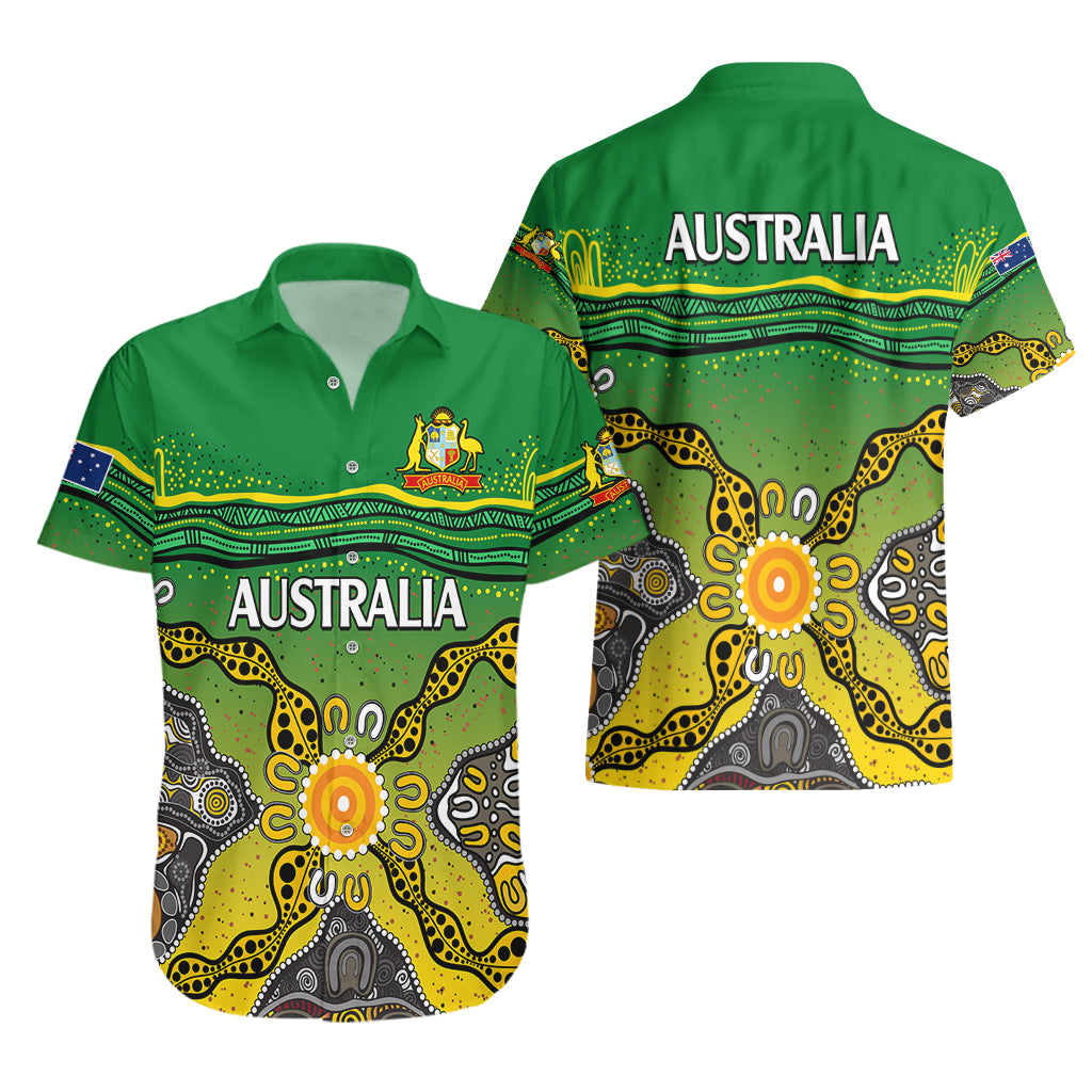 Australia Cricket Hawaiian Shirt Aboriginal Dots Style - Vibe Hoodie Shop