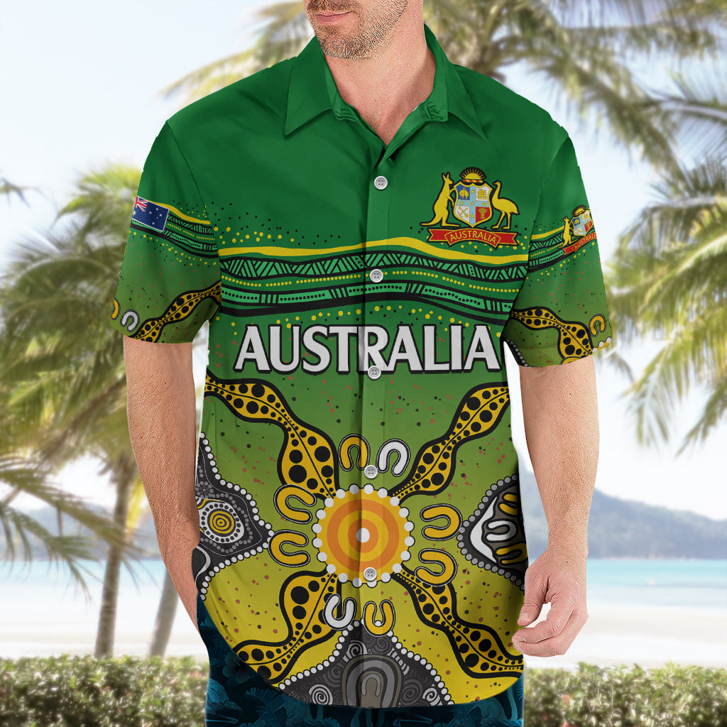Australia Cricket Hawaiian Shirt Aboriginal Dots Style - Vibe Hoodie Shop