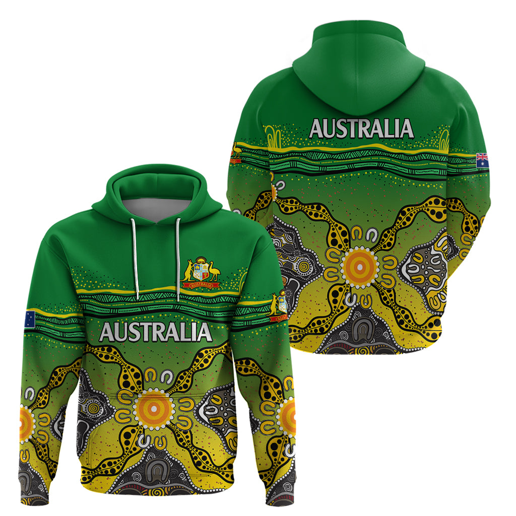Australia Cricket Hoodie Aboriginal Dots Style LT9 - Vibe Hoodie Shop