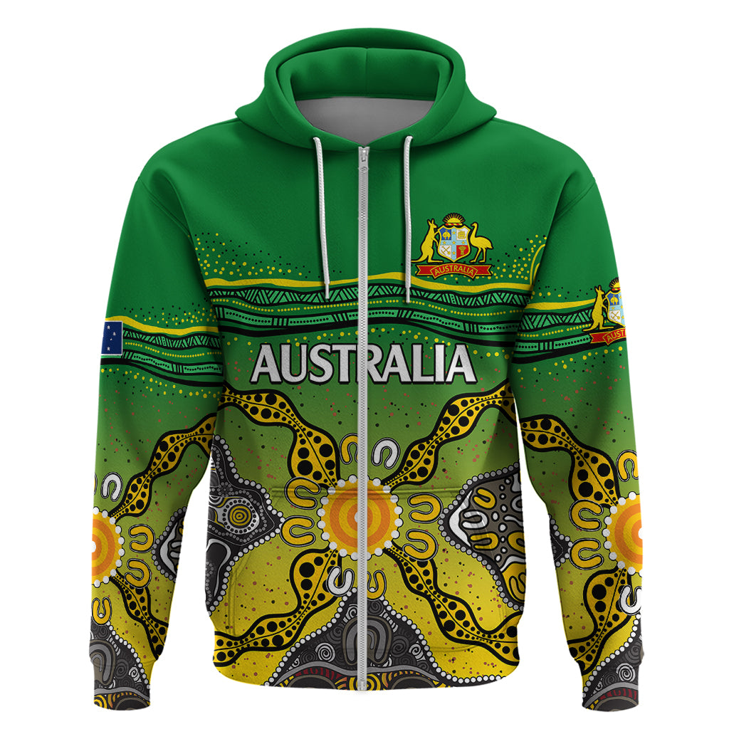 Australia Cricket Hoodie Aboriginal Dots Style LT9 - Vibe Hoodie Shop