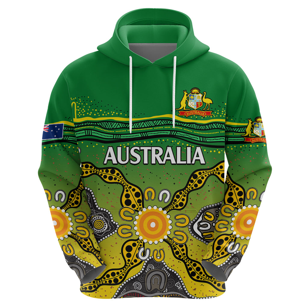 Australia Cricket Hoodie Aboriginal Dots Style LT9 - Vibe Hoodie Shop
