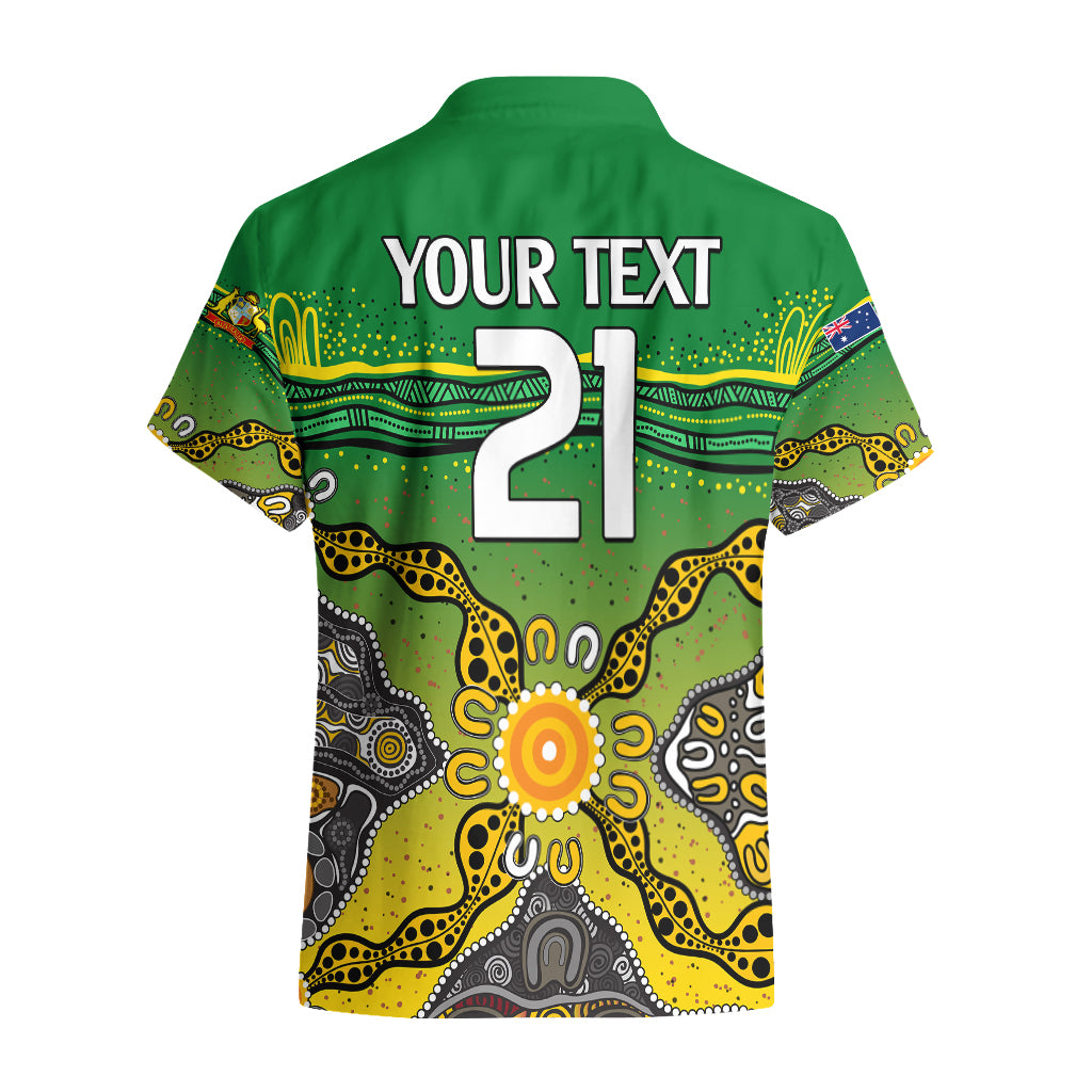 (Custom Text And Number) Australia Cricket Hawaiian Shirt Aboriginal Dots Style - Vibe Hoodie Shop
