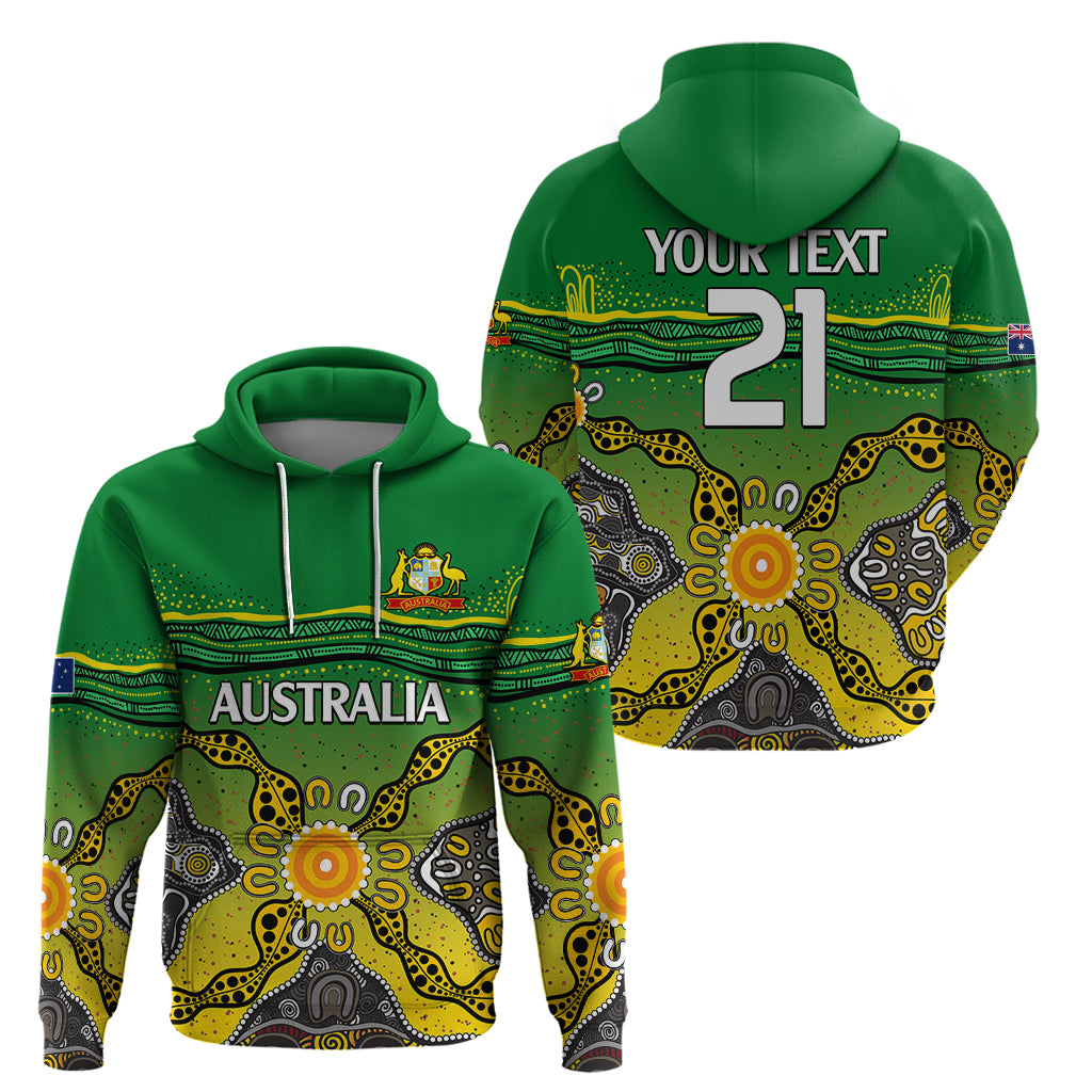(Custom Text And Number) Australia Cricket Hoodie Aboriginal Dots Style LT9 - Vibe Hoodie Shop