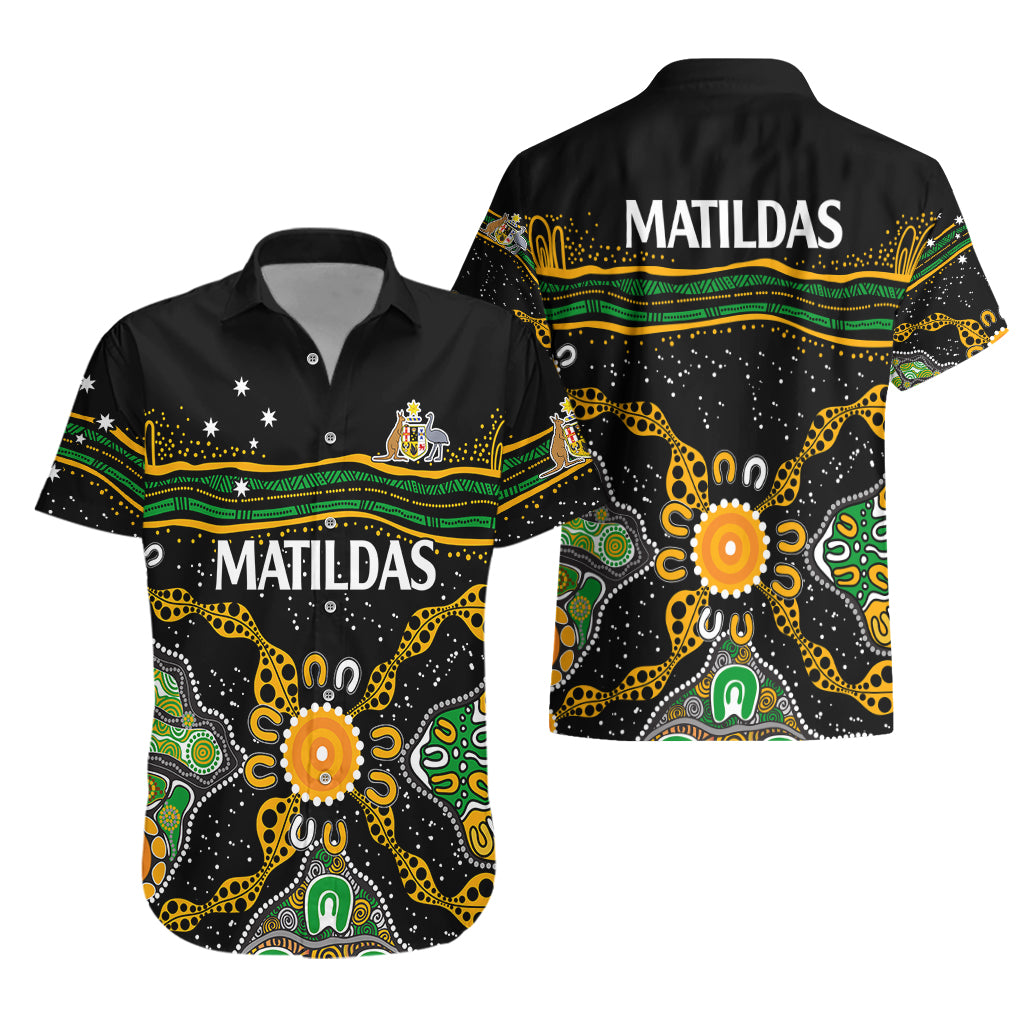 Matildas Australia Soccer Hawaiian Shirt Aboriginal Dots Style - Vibe Hoodie Shop