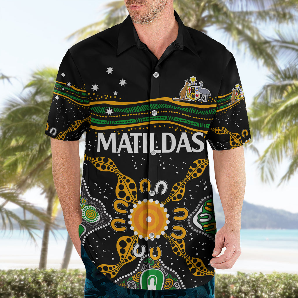 Matildas Australia Soccer Hawaiian Shirt Aboriginal Dots Style - Vibe Hoodie Shop