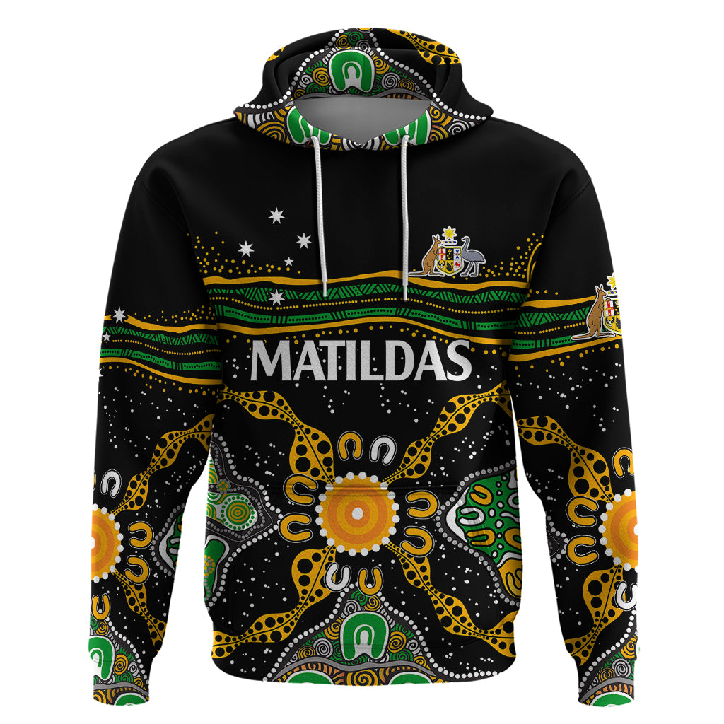 Matildas Australia Soccer Hoodie Aboriginal Dots Style LT9 - Vibe Hoodie Shop