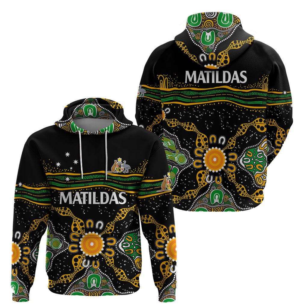 Matildas Australia Soccer Hoodie Aboriginal Dots Style LT9 - Vibe Hoodie Shop