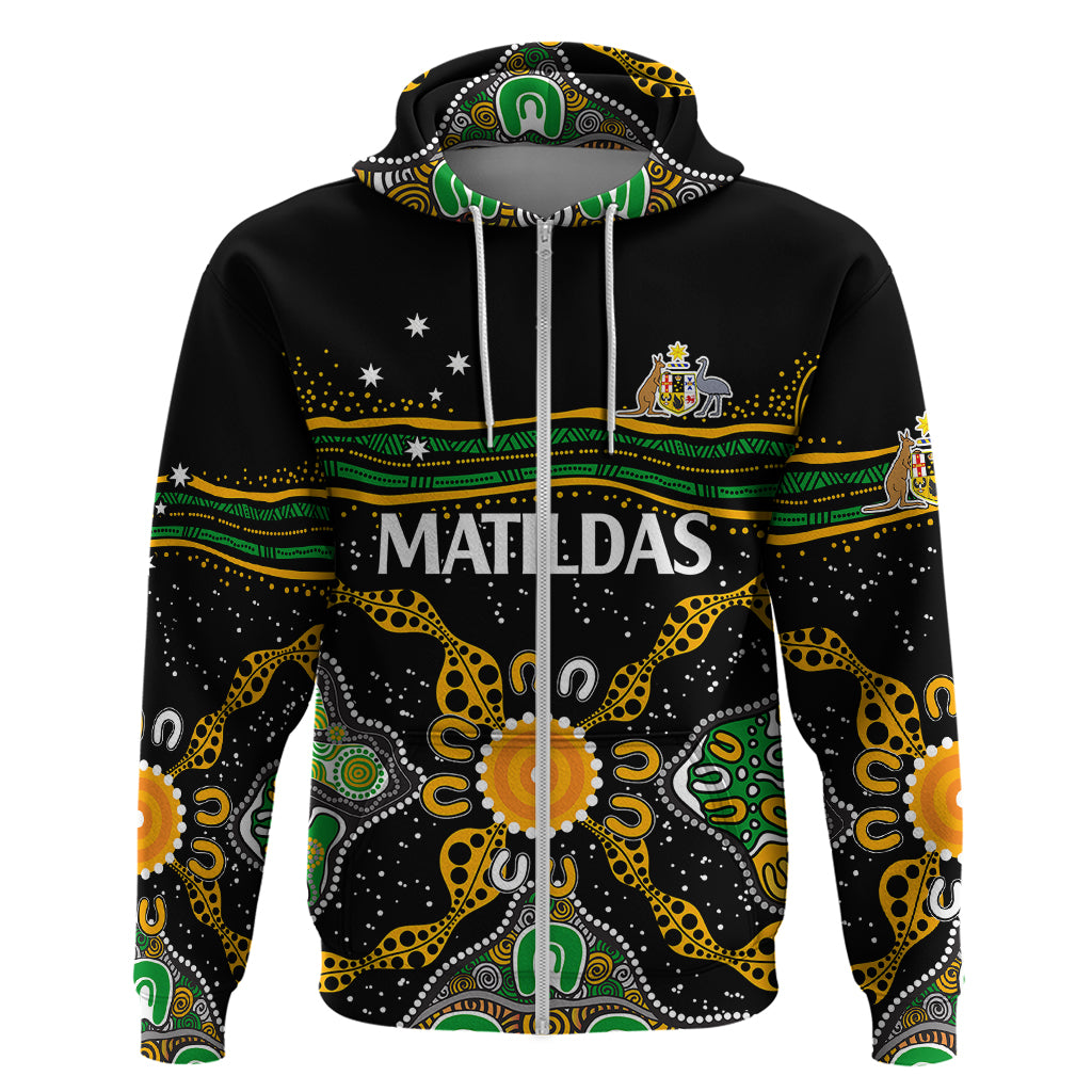 Matildas Australia Soccer Hoodie Aboriginal Dots Style LT9 - Vibe Hoodie Shop