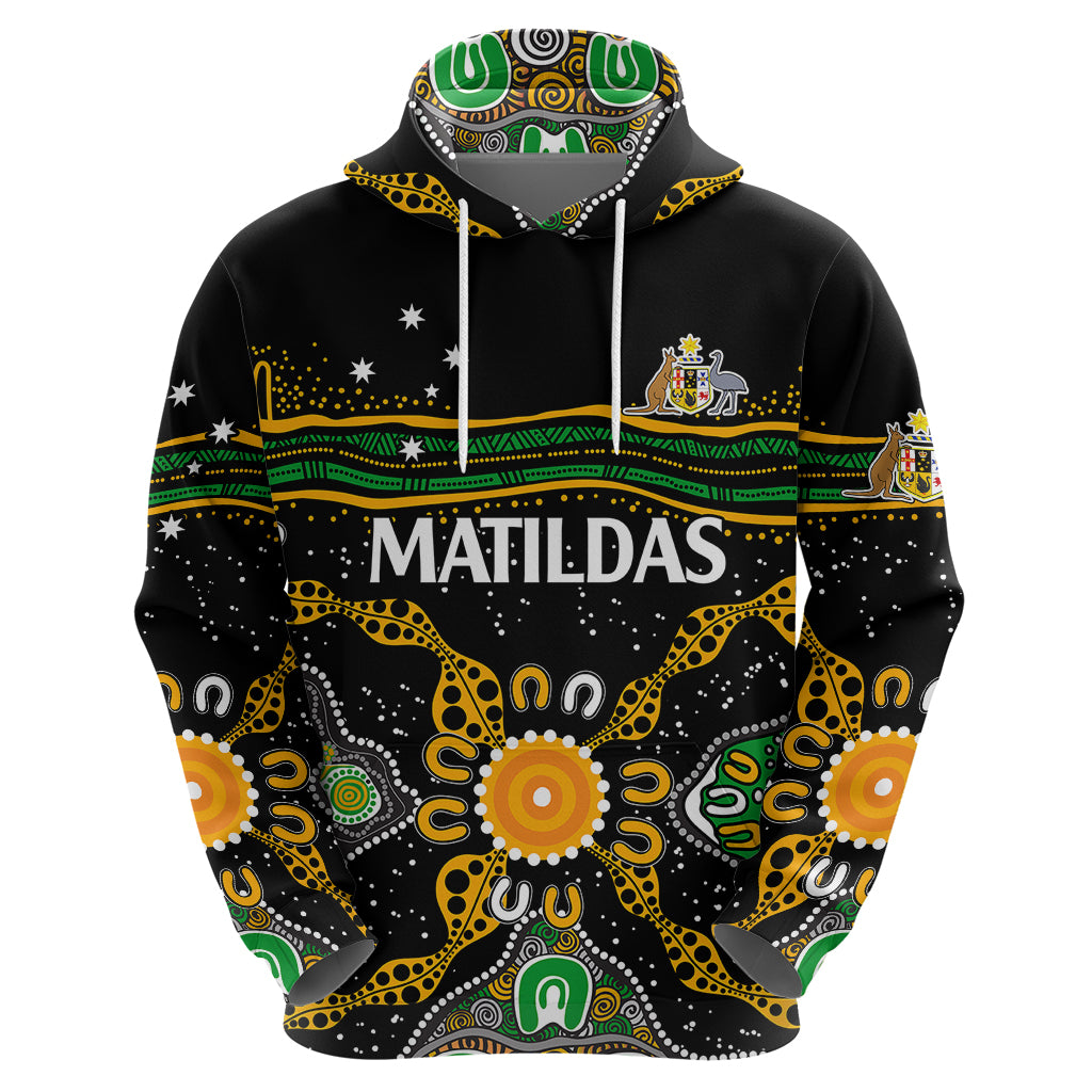 Matildas Australia Soccer Hoodie Aboriginal Dots Style LT9 - Vibe Hoodie Shop