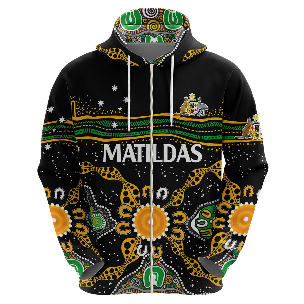 Matildas Australia Soccer Hoodie Aboriginal Dots Style LT9 - Vibe Hoodie Shop