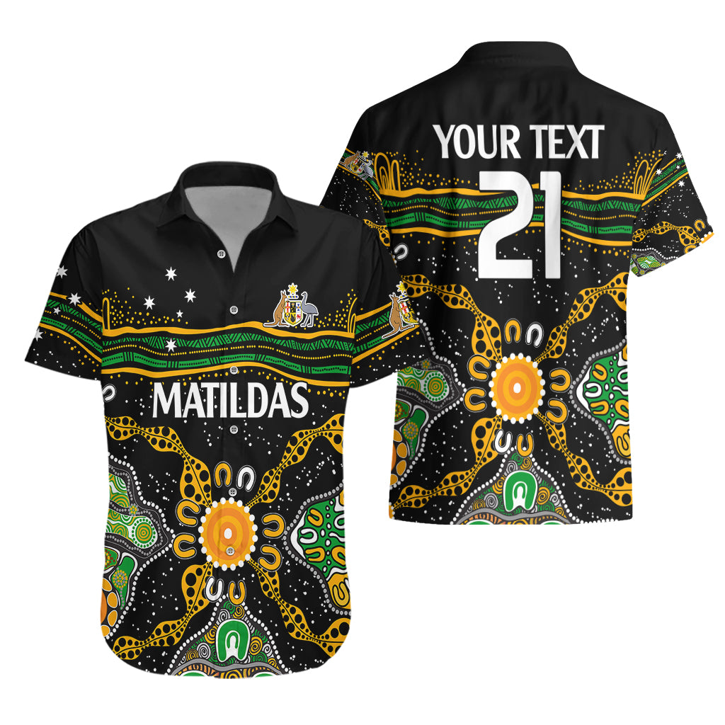 (Custom Text And Number) Matildas Australia Soccer Hawaiian Shirt Aboriginal Dots Style - Vibe Hoodie Shop