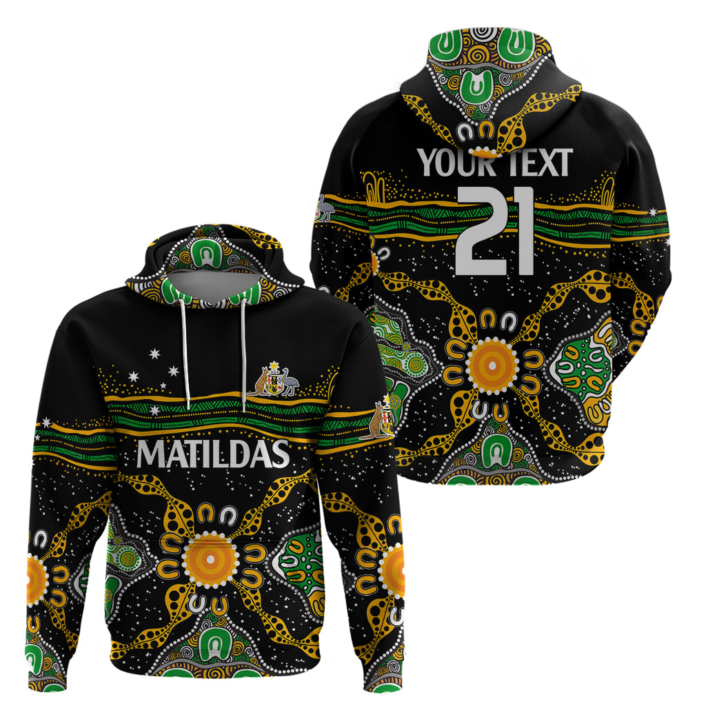 (Custom Text And Number) Matildas Australia Soccer Hoodie Aboriginal Dots Style LT9 - Vibe Hoodie Shop