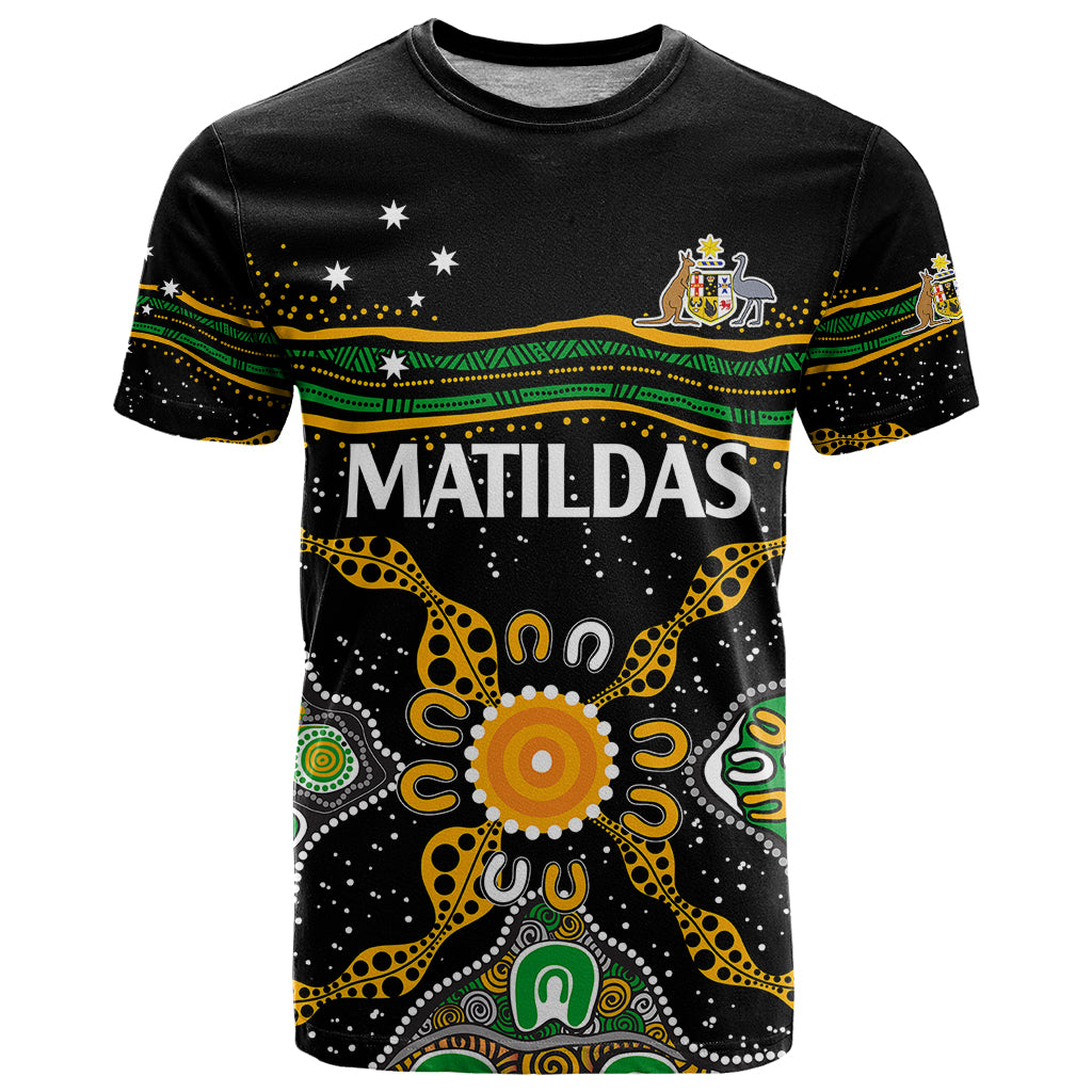 (Custom Text And Number) Matildas Australia Soccer T Shirt Aboriginal Dots Style LT9 - Vibe Hoodie Shop
