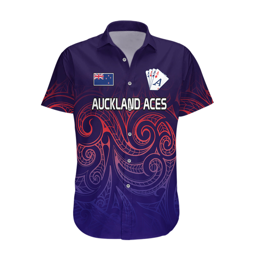 New Zealand Auckland Cricket Hawaiian Shirt Maori Traditional Ethnic Style - Vibe Hoodie Shop