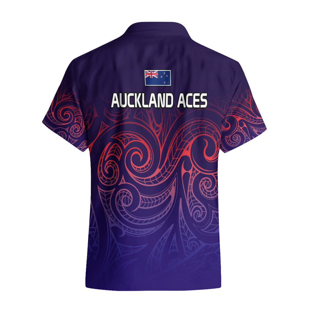 New Zealand Auckland Cricket Hawaiian Shirt Maori Traditional Ethnic Style - Vibe Hoodie Shop