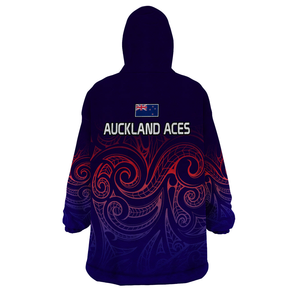 New Zealand Auckland Cricket Wearable Blanket Hoodie Maori Traditional Ethnic Style - Vibe Hoodie Shop