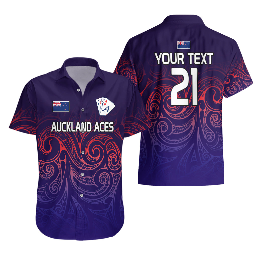 (Custom Text And Number) New Zealand Auckland Cricket Hawaiian Shirt Maori Traditional Ethnic Style - Vibe Hoodie Shop