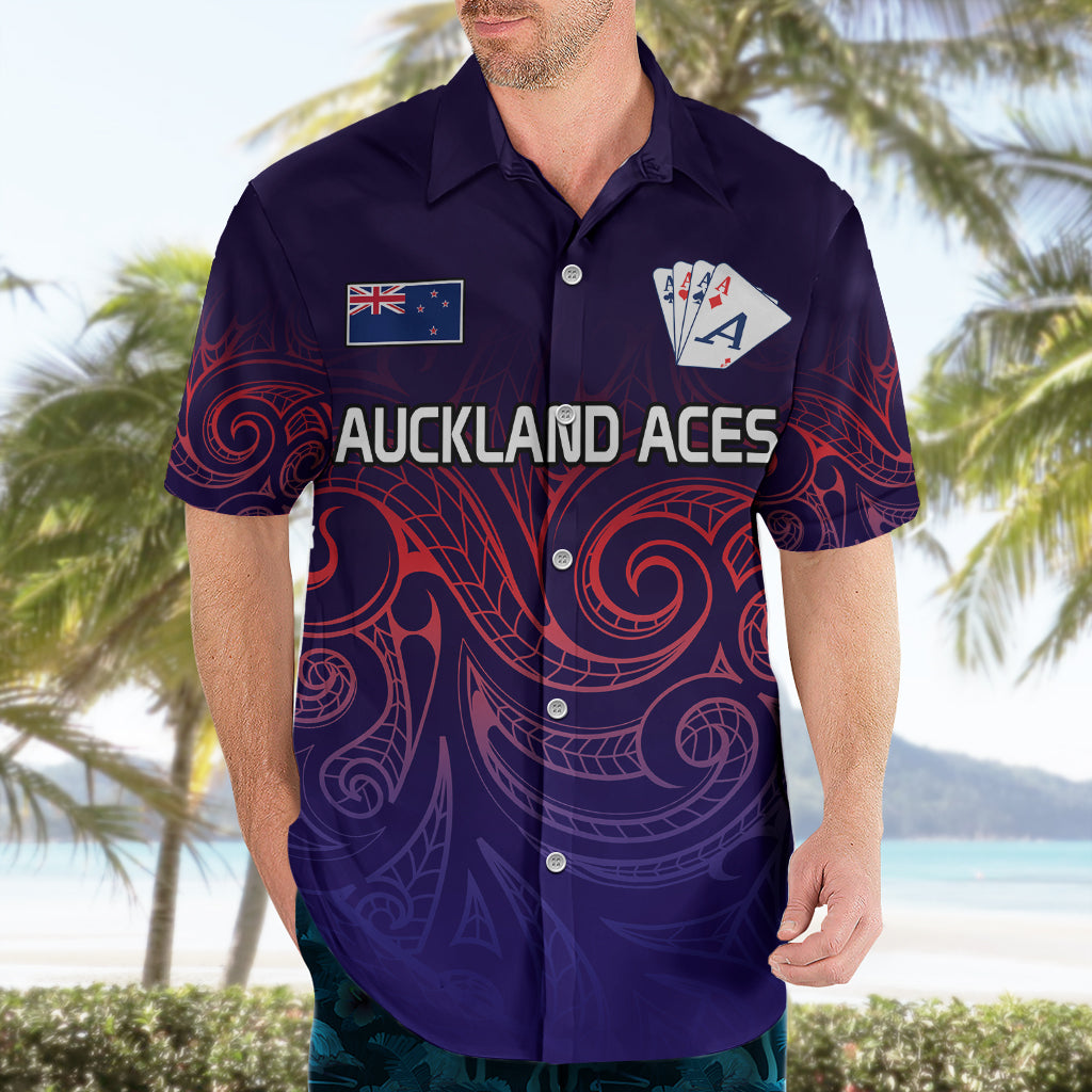 (Custom Text And Number) New Zealand Auckland Cricket Hawaiian Shirt Maori Traditional Ethnic Style - Vibe Hoodie Shop