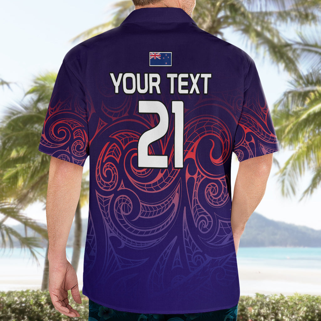 (Custom Text And Number) New Zealand Auckland Cricket Hawaiian Shirt Maori Traditional Ethnic Style - Vibe Hoodie Shop