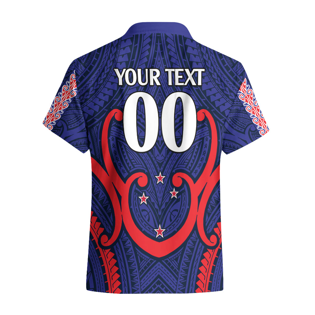 (Custom Text And Number) New Zealand Auckland Cricket Hawaiian Shirt Polynesian with Maori Koru - Vibe Hoodie Shop