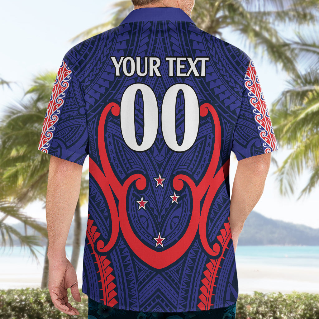 (Custom Text And Number) New Zealand Auckland Cricket Hawaiian Shirt Polynesian with Maori Koru - Vibe Hoodie Shop