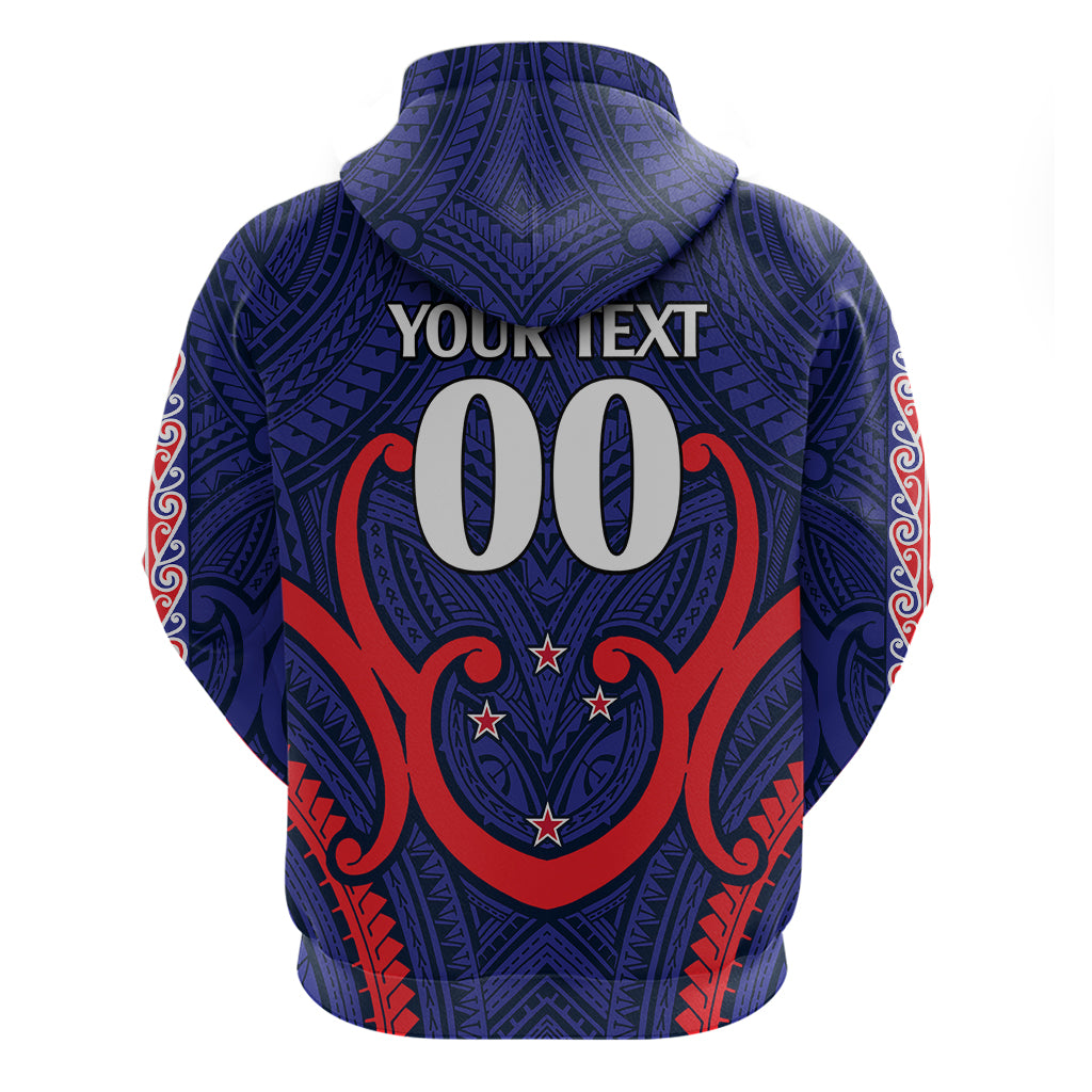 (Custom Text And Number) New Zealand Auckland Cricket Hoodie Polynesian with Maori Koru LT9 - Vibe Hoodie Shop