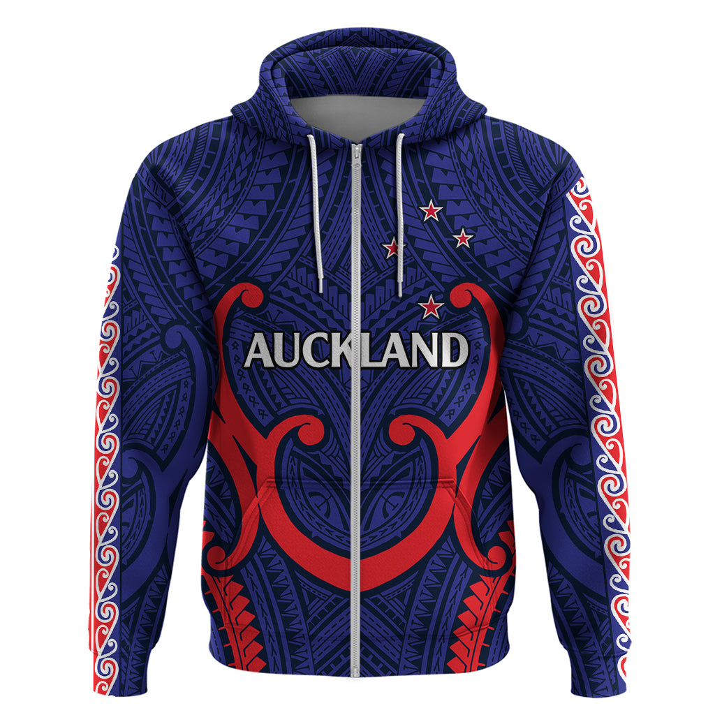 (Custom Text And Number) New Zealand Auckland Cricket Hoodie Polynesian with Maori Koru LT9 - Vibe Hoodie Shop