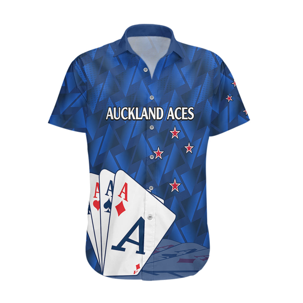 (Custom Text And Number) New Zealand Cricket Hawaiian Shirt Auckland Aces Sporty Style - Vibe Hoodie Shop
