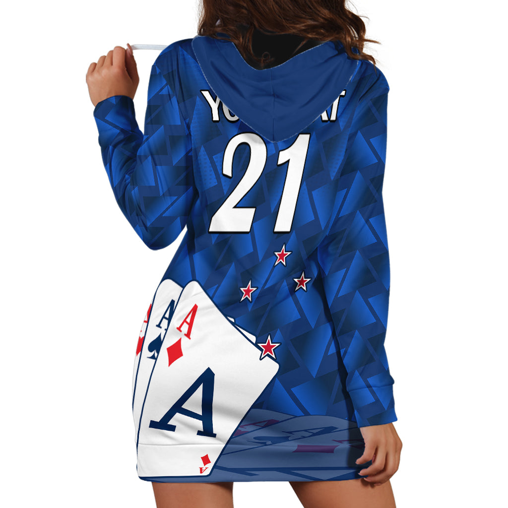 (Custom Text And Number) New Zealand Cricket Hoodie Dress Auckland Aces Sporty Style - Vibe Hoodie Shop