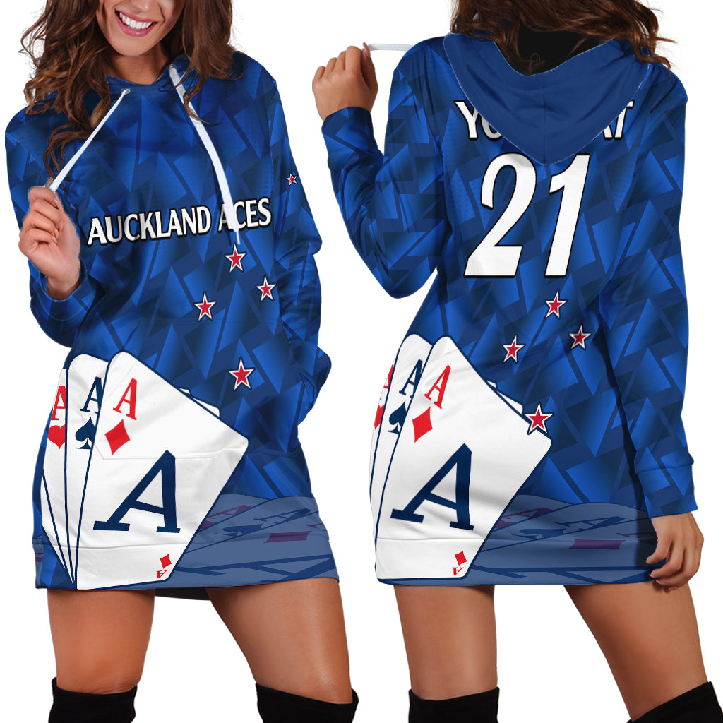 (Custom Text And Number) New Zealand Cricket Hoodie Dress Auckland Aces Sporty Style - Vibe Hoodie Shop