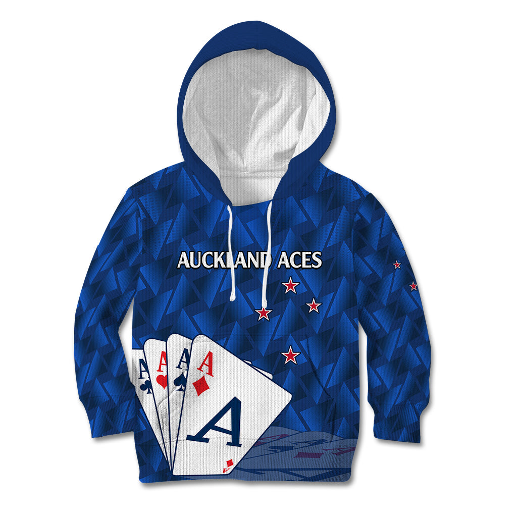 (Custom Text And Number) New Zealand Cricket Kid Hoodie Auckland Aces Sporty Style - Vibe Hoodie Shop