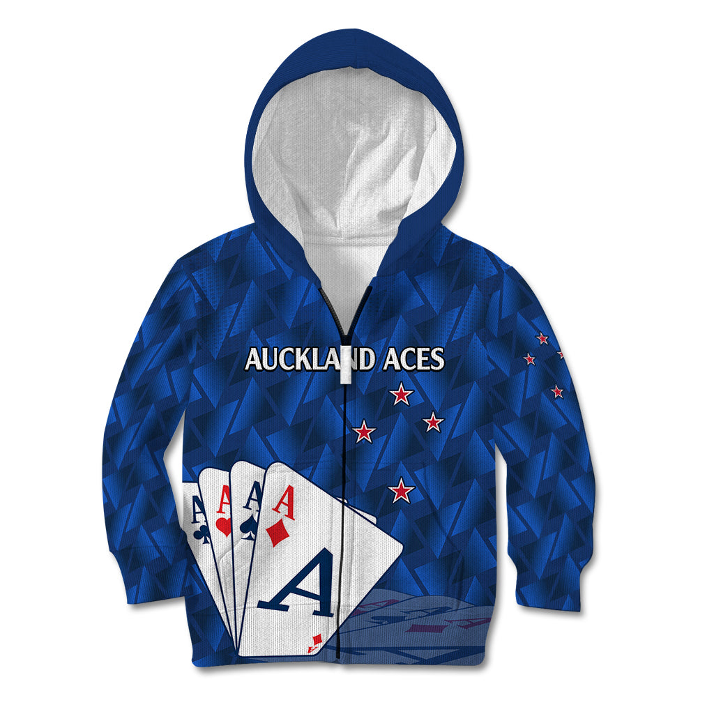 (Custom Text And Number) New Zealand Cricket Kid Hoodie Auckland Aces Sporty Style - Vibe Hoodie Shop