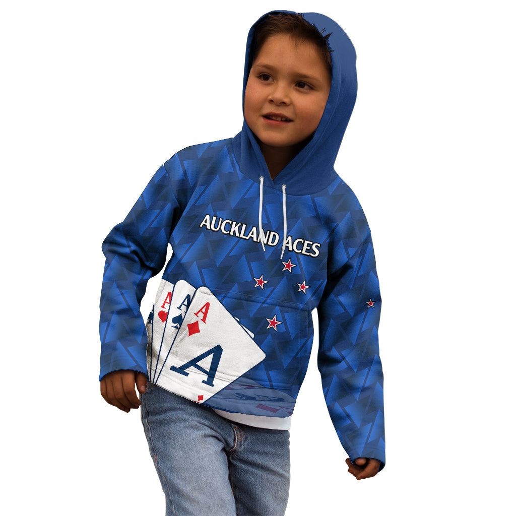 (Custom Text And Number) New Zealand Cricket Kid Hoodie Auckland Aces Sporty Style - Vibe Hoodie Shop