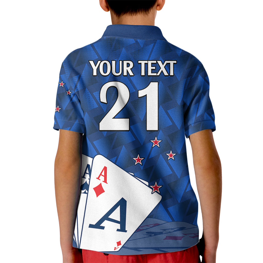 (Custom Text And Number) New Zealand Cricket Kid Polo Shirt Auckland Aces Sporty Style - Vibe Hoodie Shop