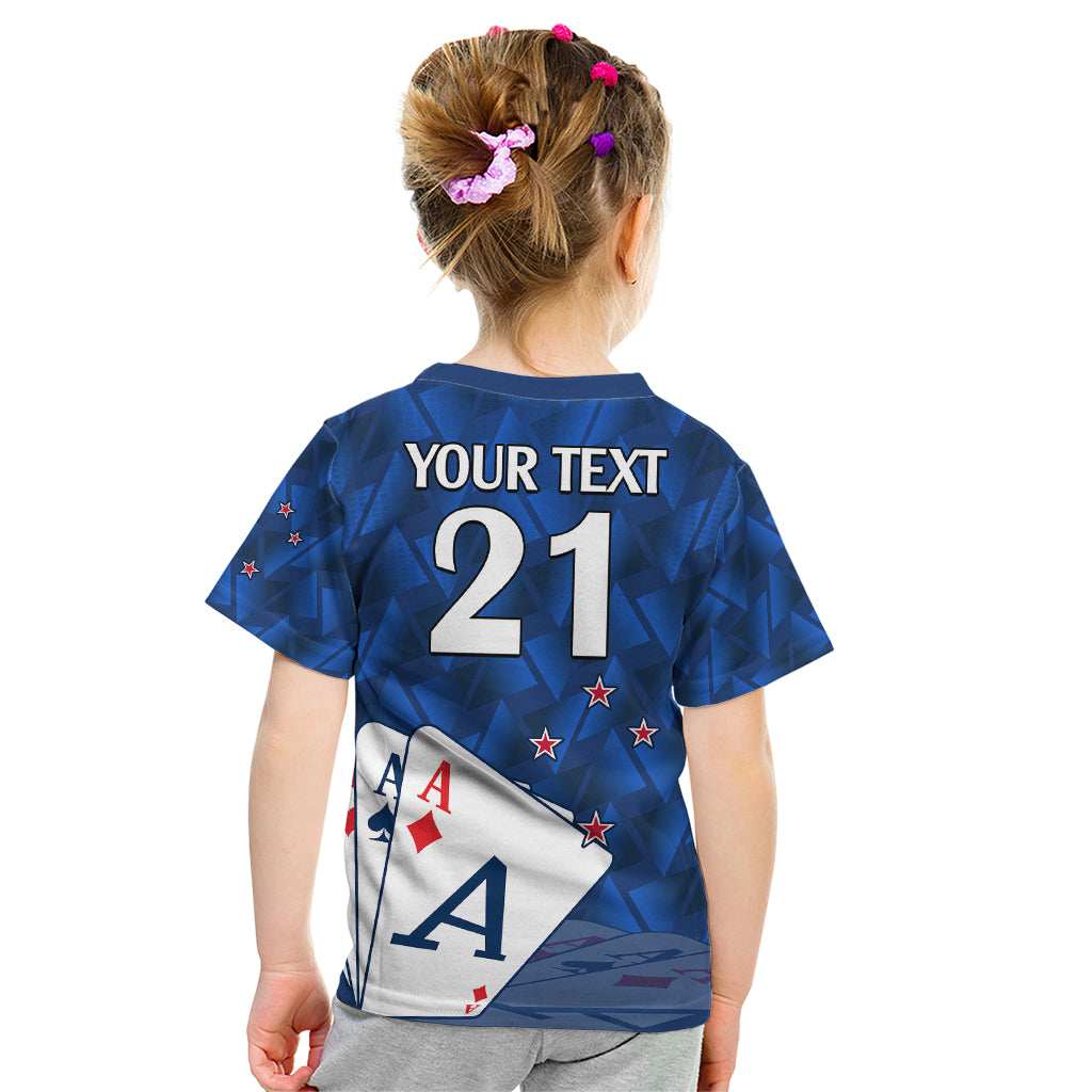 (Custom Text And Number) New Zealand Cricket Kid T Shirt Auckland Aces Sporty Style - Vibe Hoodie Shop