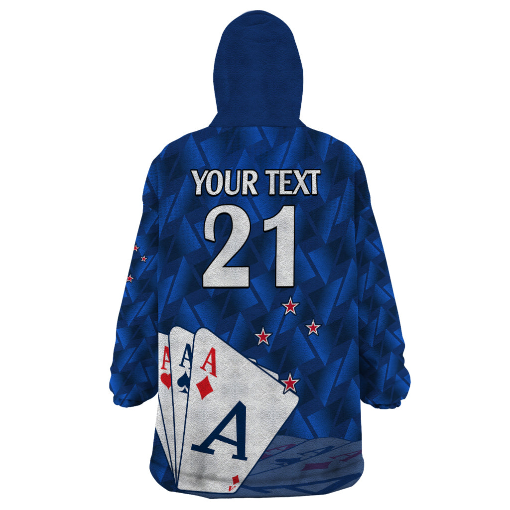 (Custom Text And Number) New Zealand Cricket Wearable Blanket Hoodie Auckland Aces Sporty Style - Vibe Hoodie Shop