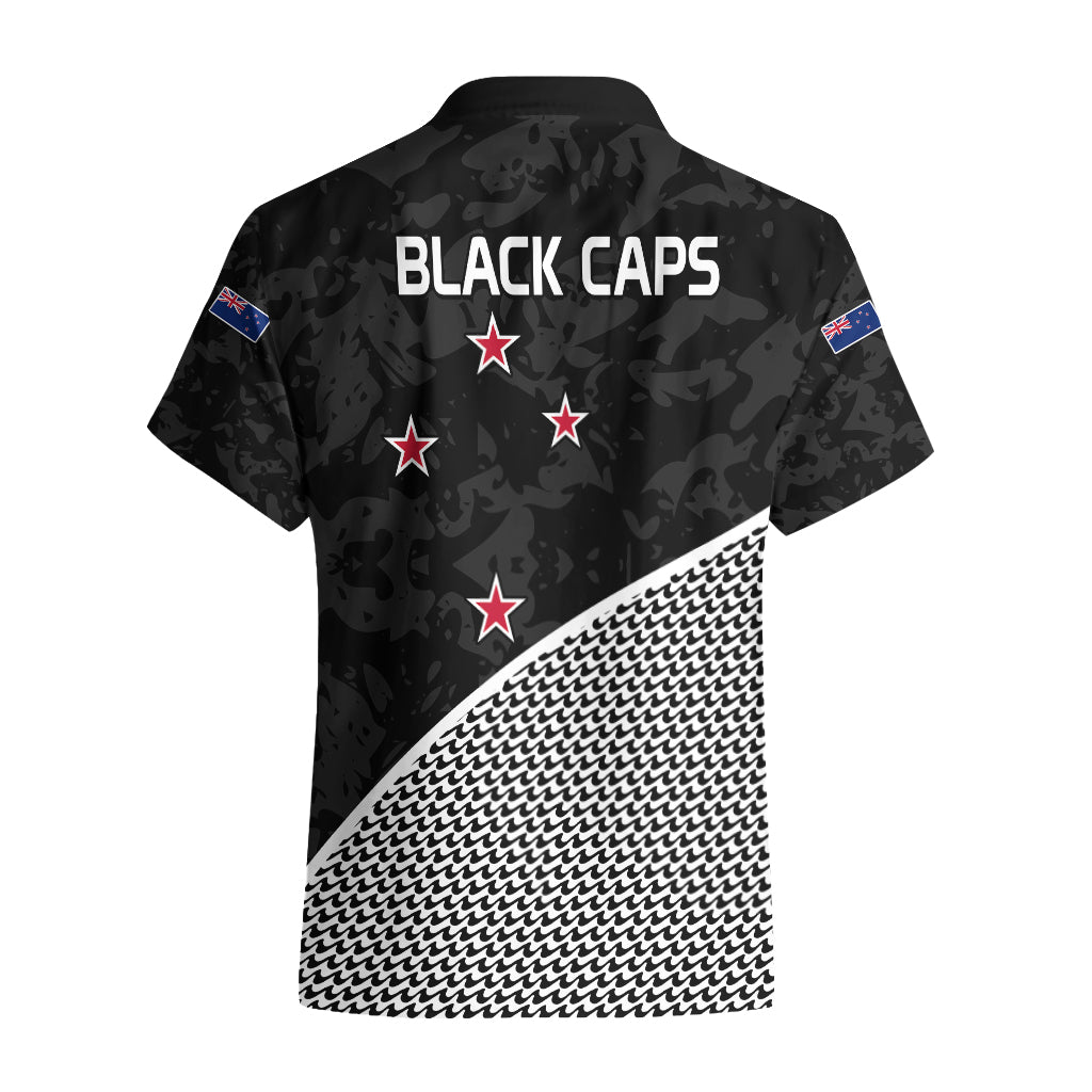 New Zealand Cricket Hawaiian Shirt Black Cap Sporty Style No1 - Vibe Hoodie Shop