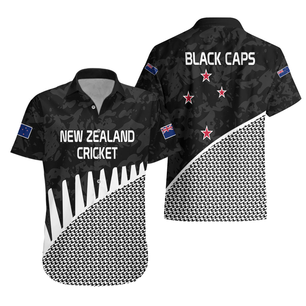 New Zealand Cricket Hawaiian Shirt Black Cap Sporty Style No1 - Vibe Hoodie Shop