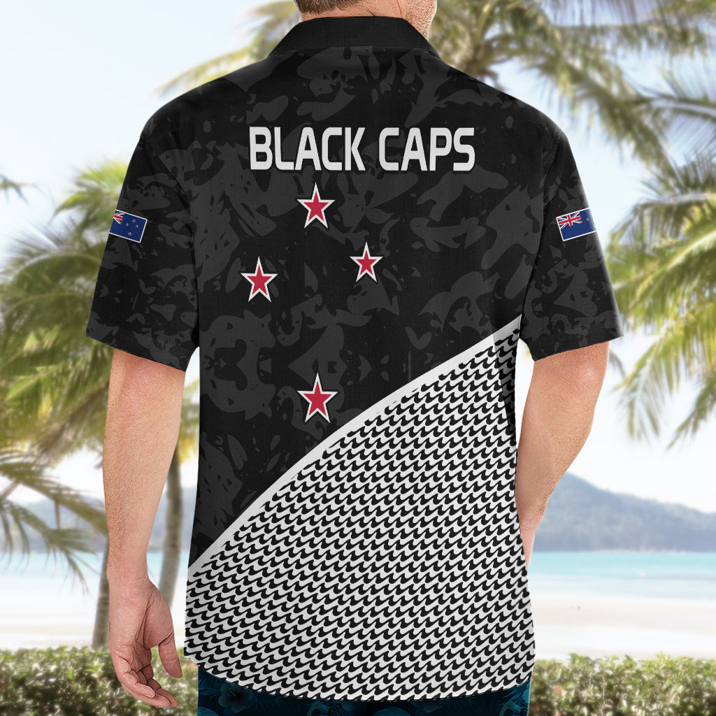 New Zealand Cricket Hawaiian Shirt Black Cap Sporty Style No1 - Vibe Hoodie Shop