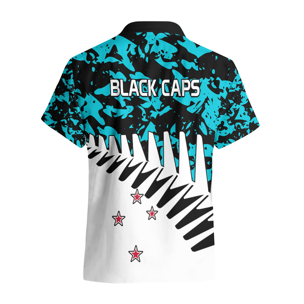 New Zealand Cricket Hawaiian Shirt Black Cap Sporty Style No2 - Vibe Hoodie Shop