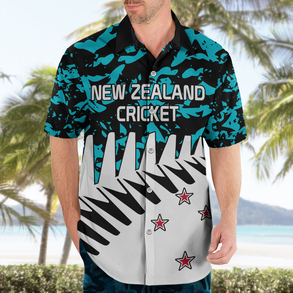 New Zealand Cricket Hawaiian Shirt Black Cap Sporty Style No2 - Vibe Hoodie Shop