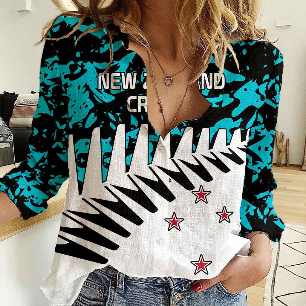 New Zealand Cricket Women Casual Shirt Black Cap Sporty Style No2 - Vibe Hoodie Shop