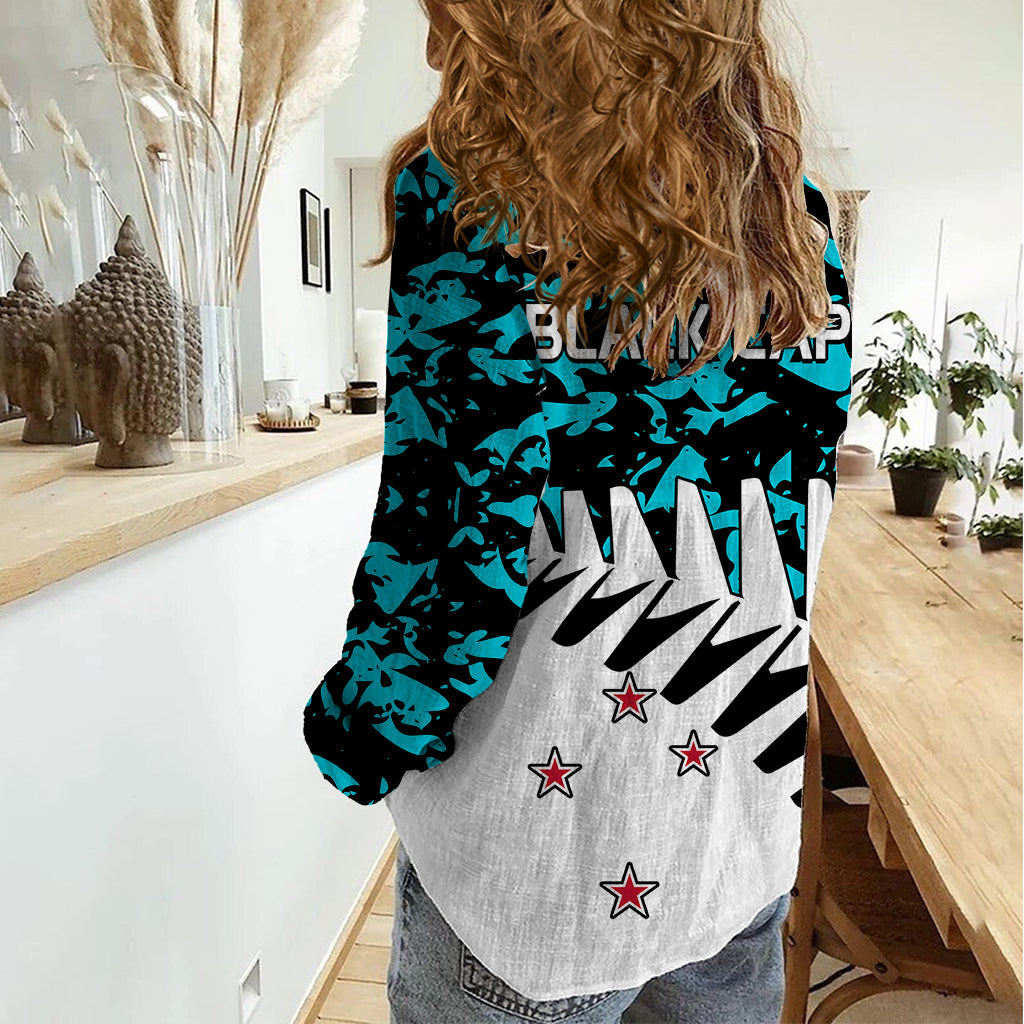 New Zealand Cricket Women Casual Shirt Black Cap Sporty Style No2 - Vibe Hoodie Shop