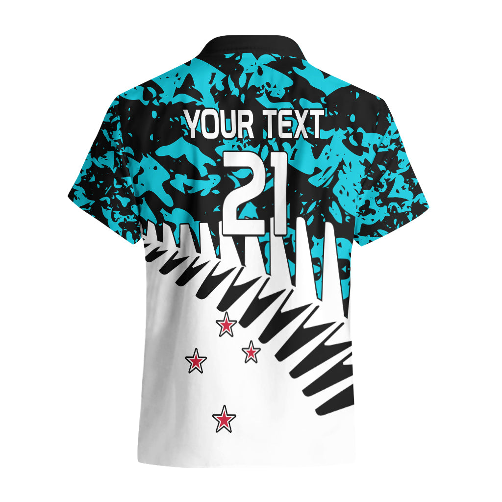 (Custom Text And Number) New Zealand Cricket Hawaiian Shirt Black Cap Sporty Style No2 - Vibe Hoodie Shop