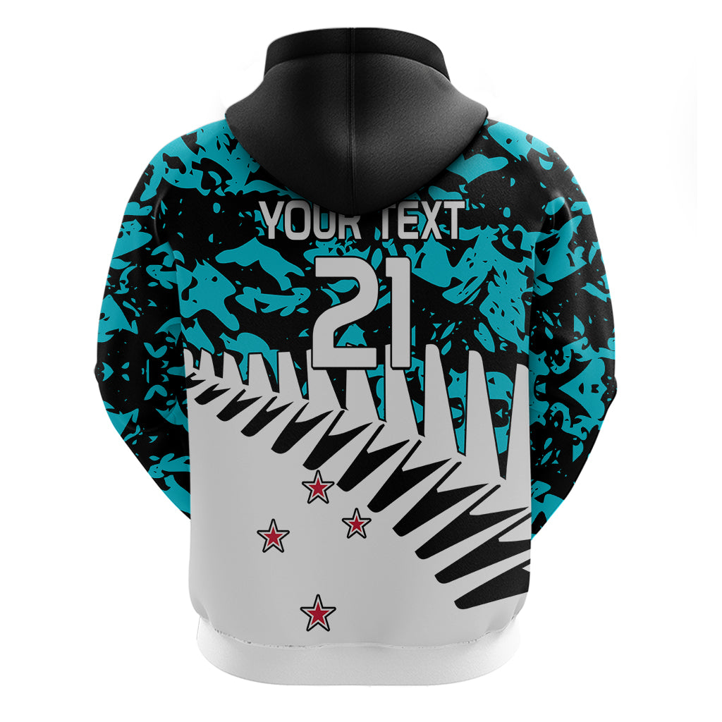 (Custom Text And Number) New Zealand Cricket Hoodie Black Cap Sporty Style No2 LT9 - Vibe Hoodie Shop