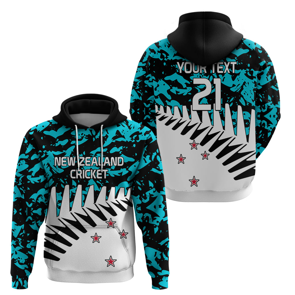 (Custom Text And Number) New Zealand Cricket Hoodie Black Cap Sporty Style No2 LT9 - Vibe Hoodie Shop