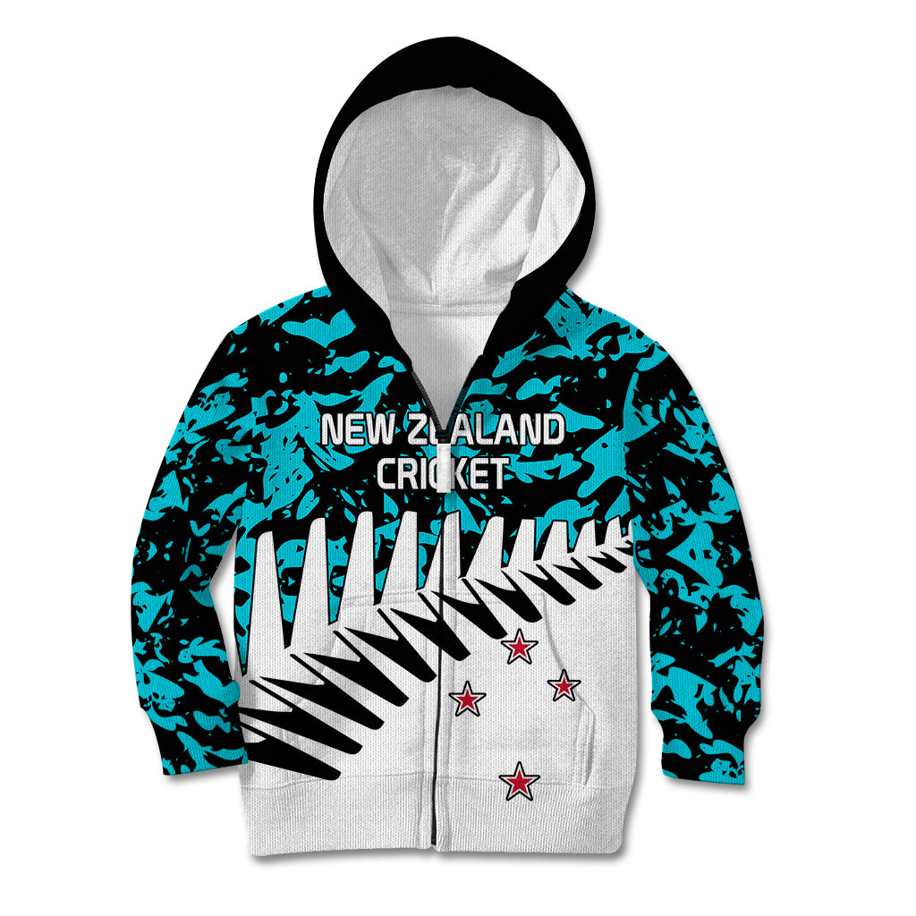 (Custom Text And Number) New Zealand Cricket Kid Hoodie Black Cap Sporty Style No2 - Vibe Hoodie Shop