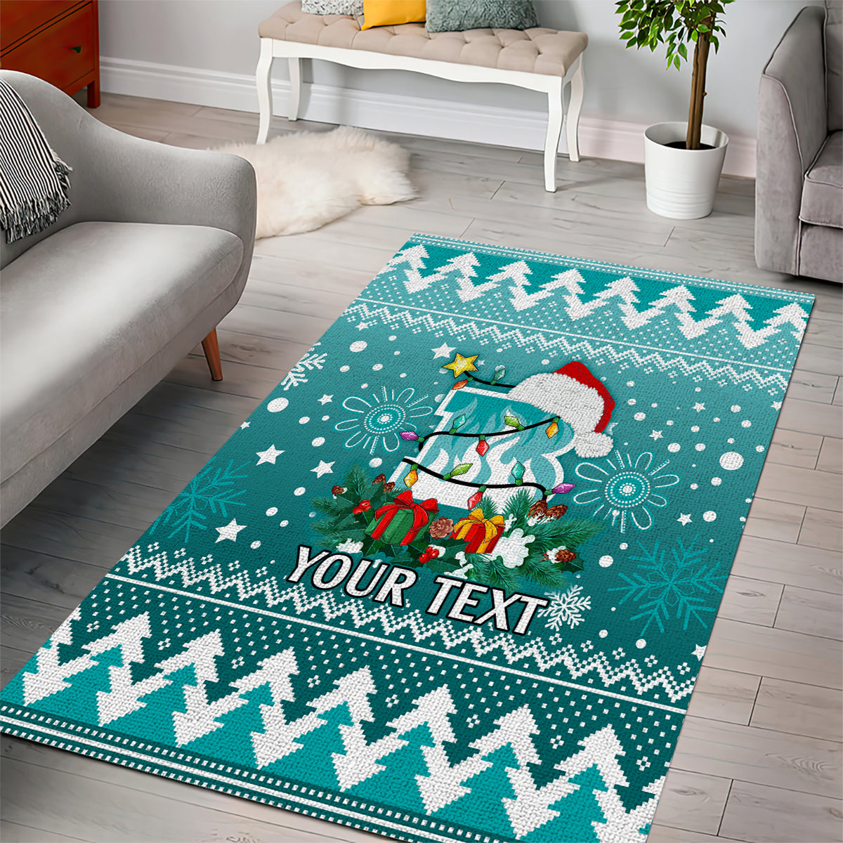 Custom Heat BBL Area Rug Christmas Vibe 2023 - Vibe Hoodie Shop